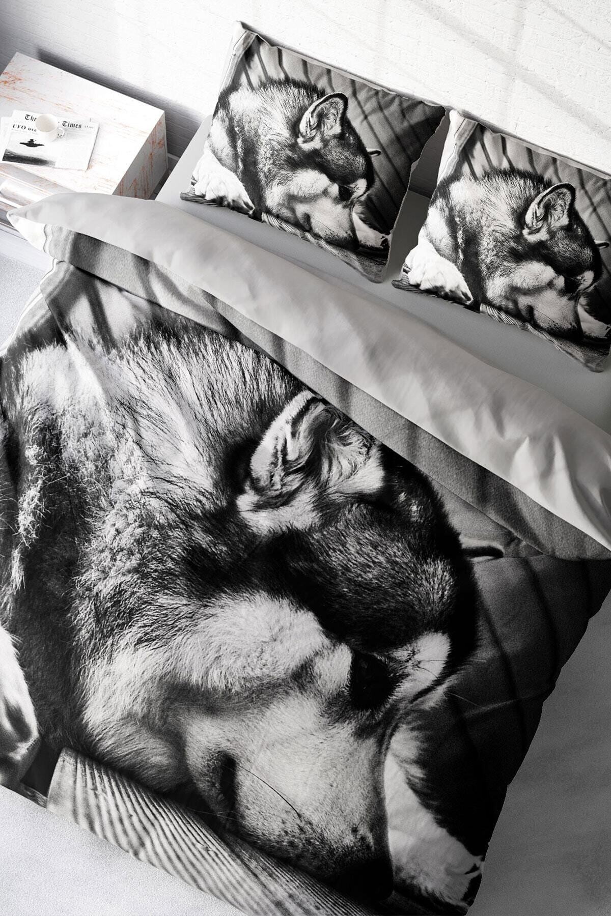 Kıng Sıze Wolfie 3d Çift Kişilik Nevresim Takımı 220x240cm