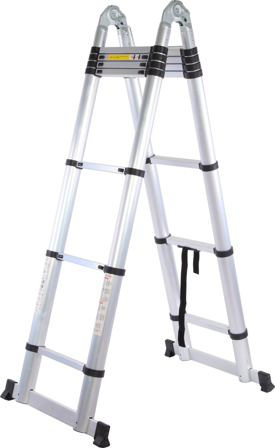 250 + 250 Cm. - 8+8 Basamaklı Alüminyum Teleskopik Merdiven - A Tipi Uzayan Merdiven