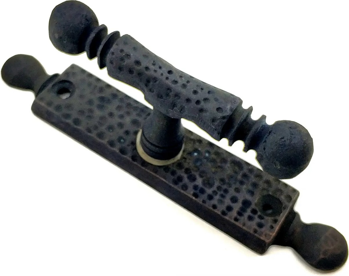 Antika Tarz Dekoratif Pirinç Misket Pencere Kolu - 165X32 Mm, Oksit