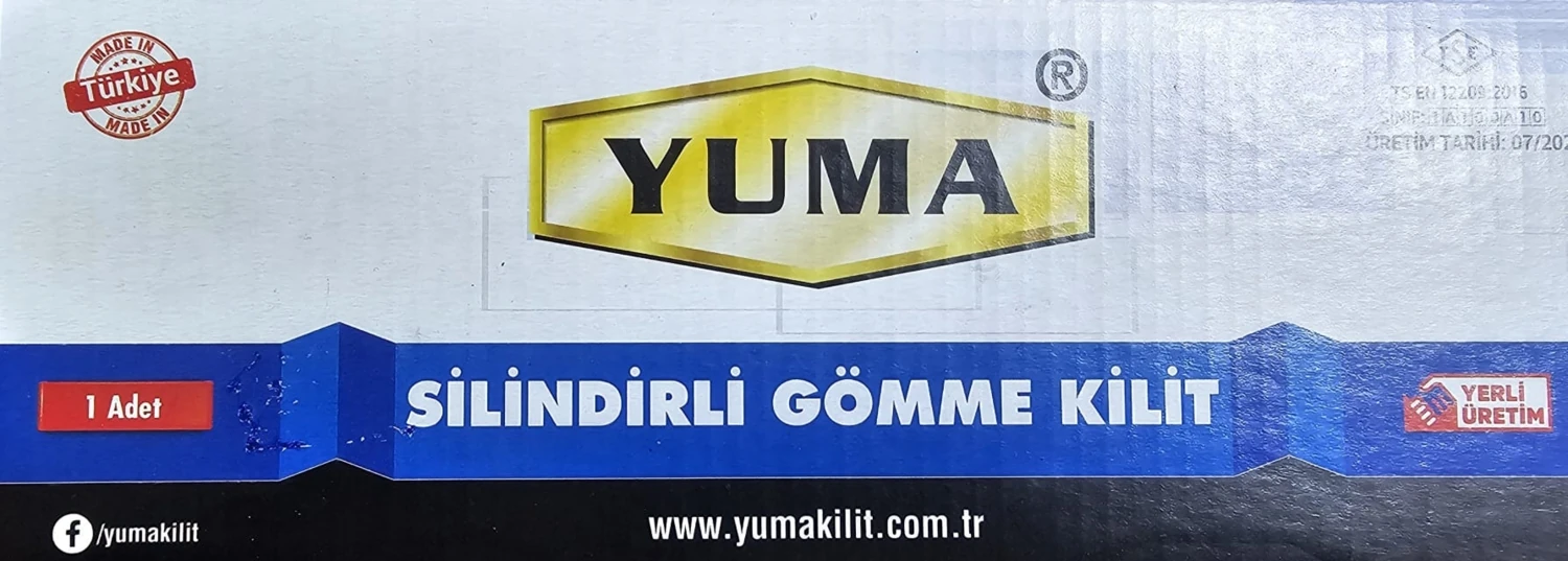 3 Pimli Çelik Kapı Kilidi - Barelli - Silindirli Gömme Kilit 45 mm Saten