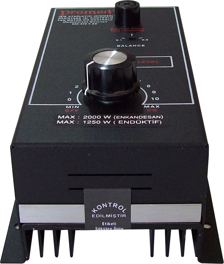 220 V.AC Pano Tipi 2000W Dimmer & Rezistans Isı kontrol & Fan motor devir kontrol.