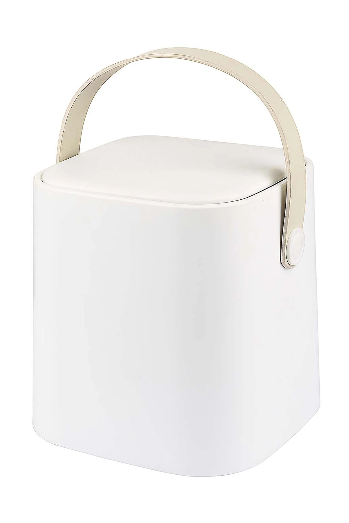 Tutma Saplı Iç Kovalı Tezgah Üst Mutfak Çöp Kovası 4 Lt - Beyaz