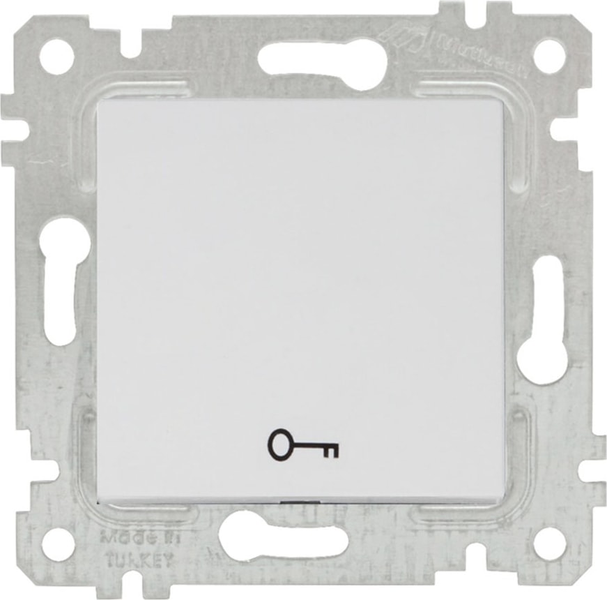 Rita Beyaz Mekanizma + Tuş Kapı Otomatiği Anahtarı (Vidalı)