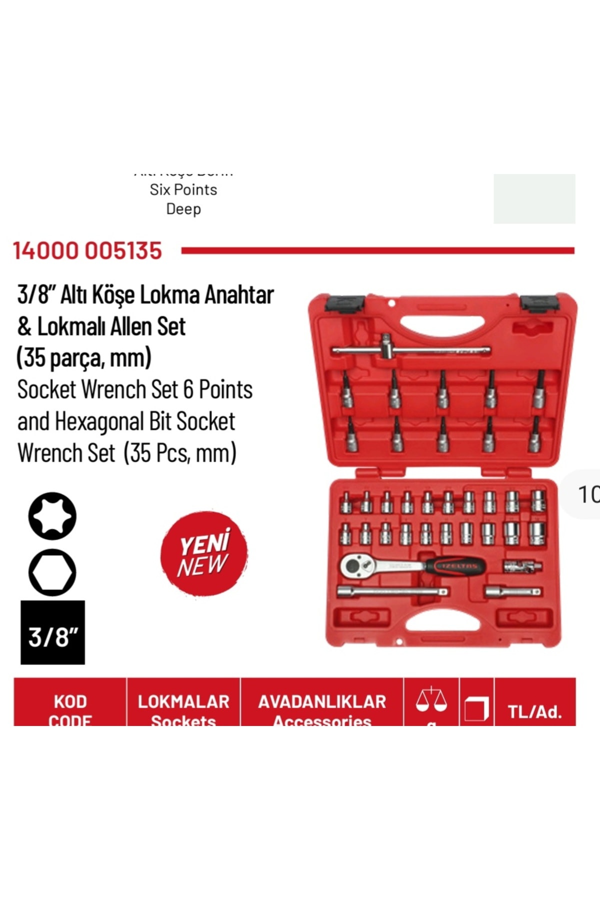 3/8 Lokma Takımı ( Star Lokma,Torx Lokma, Lokmalı Allen)