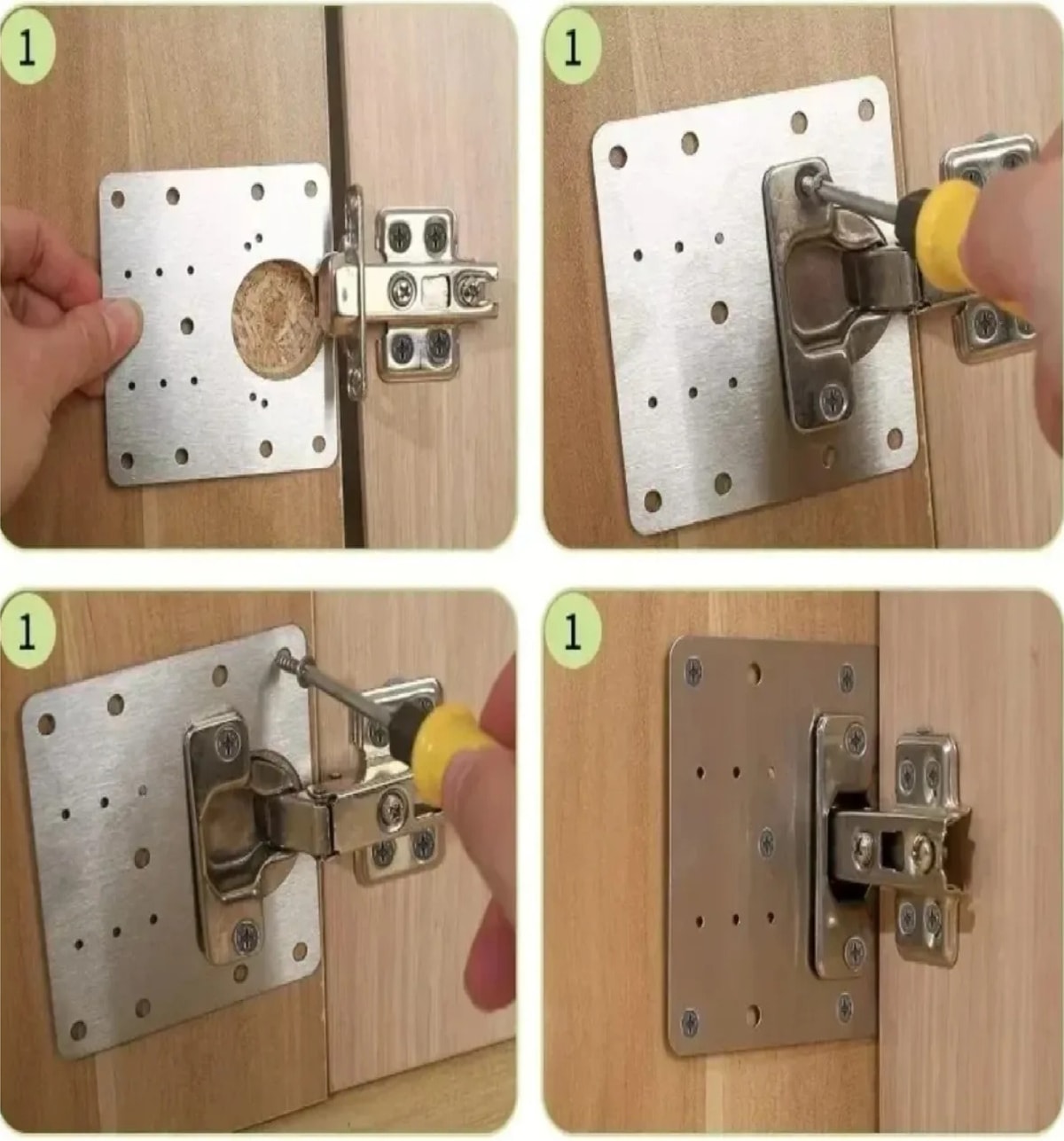 Dolap Kapak Taş Menteşe Tamir Sacı Pratik Onarım Kiti 10X9.5 cm Yuva Tablası