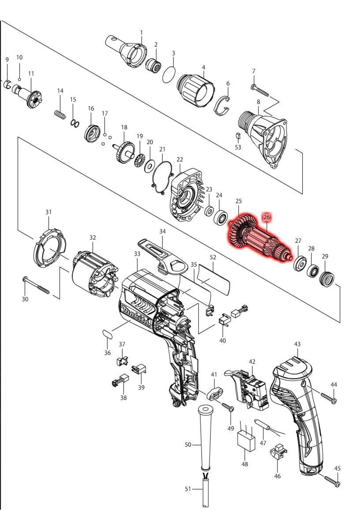 Makita Fs6300x Endüvi Rotor Kollektör Ürün Kodu 515754-1