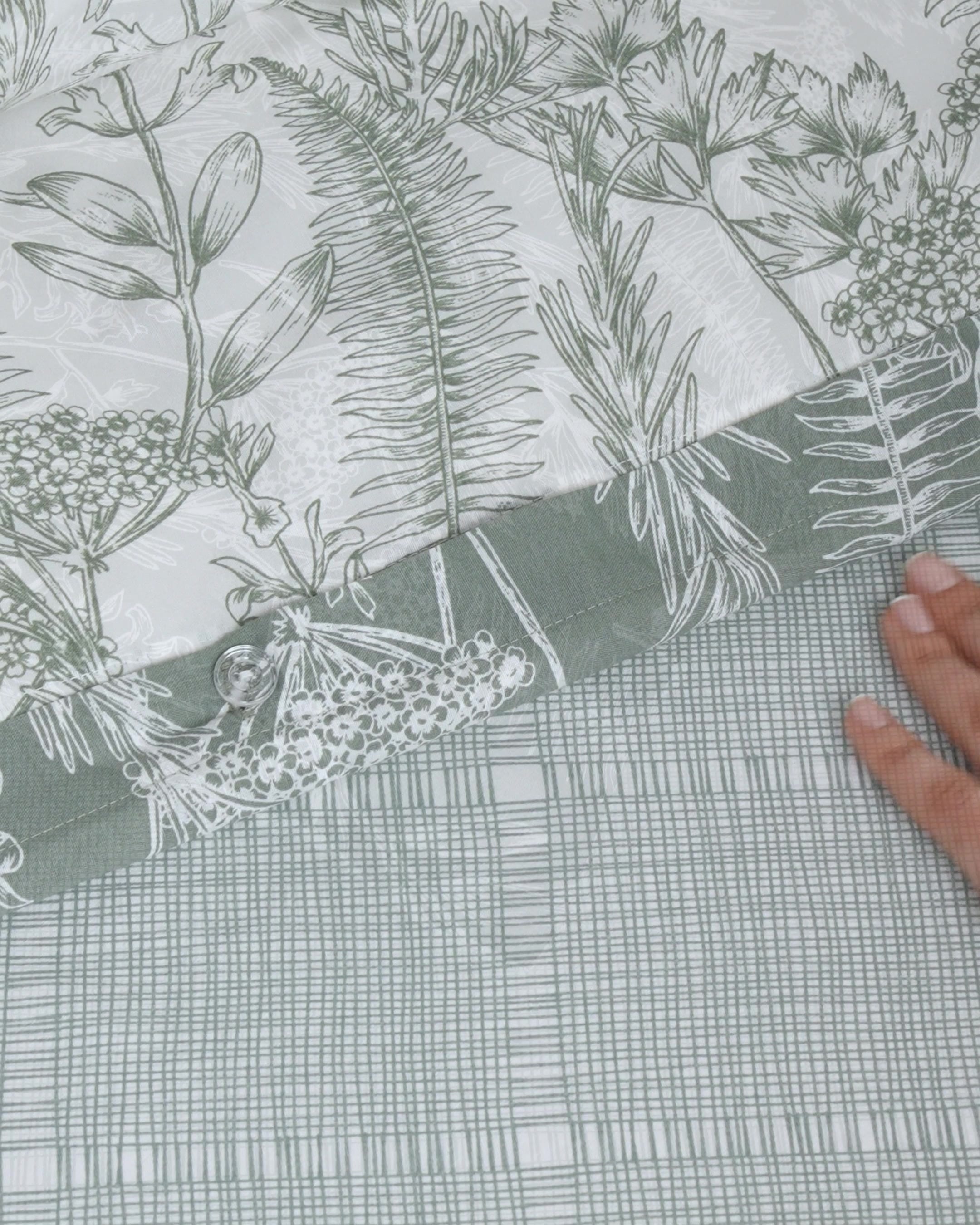 Botanical Spring Kolay Ütülenir Tek Kişilik Nevresim Takımı 160x220 cm Yeşil