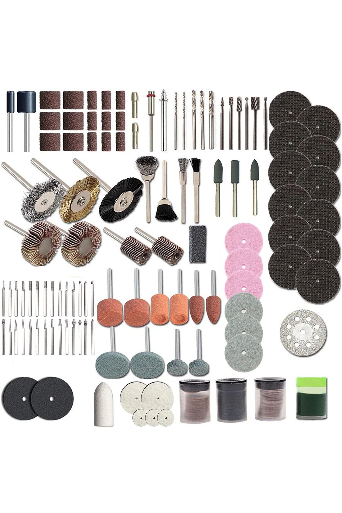 105 Parça Oyma Taşlama Zımpara Fırçalama Dremel Gravür Uç Set Hobi Seti