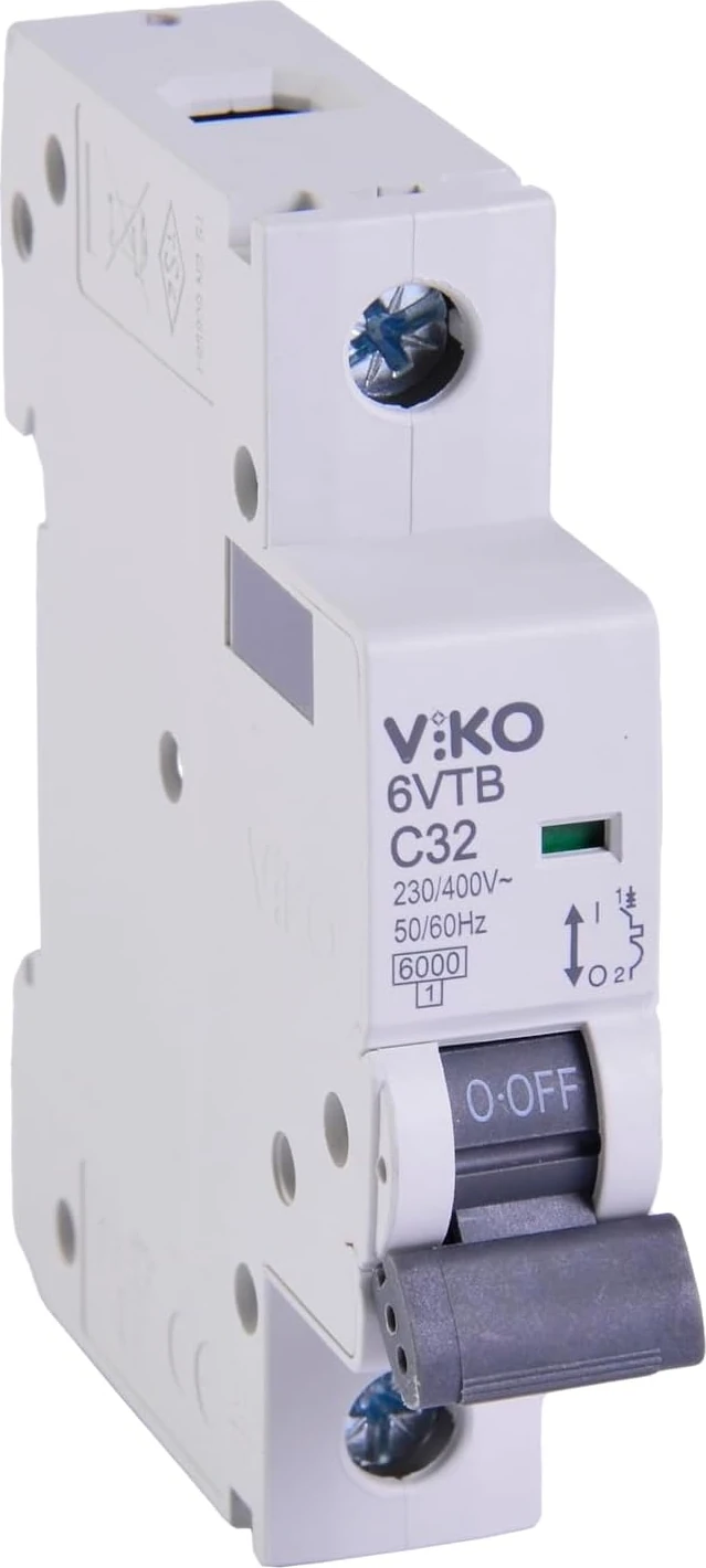 6VTB-1C32 Otomatik Sigorta 6ka C Tipi 1 Kutup 32A