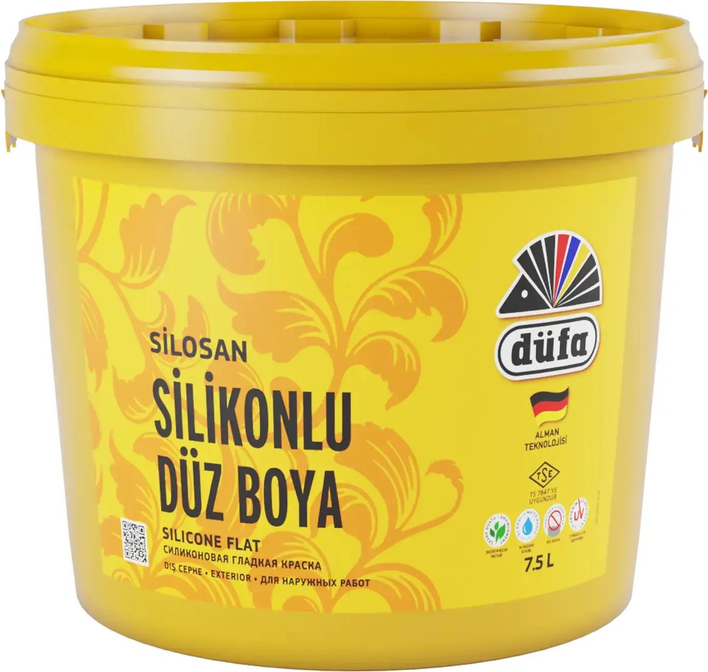 Silikonlu Düz Dış Cephe Duvar Boyası 3422 Kartopu 7.5 l