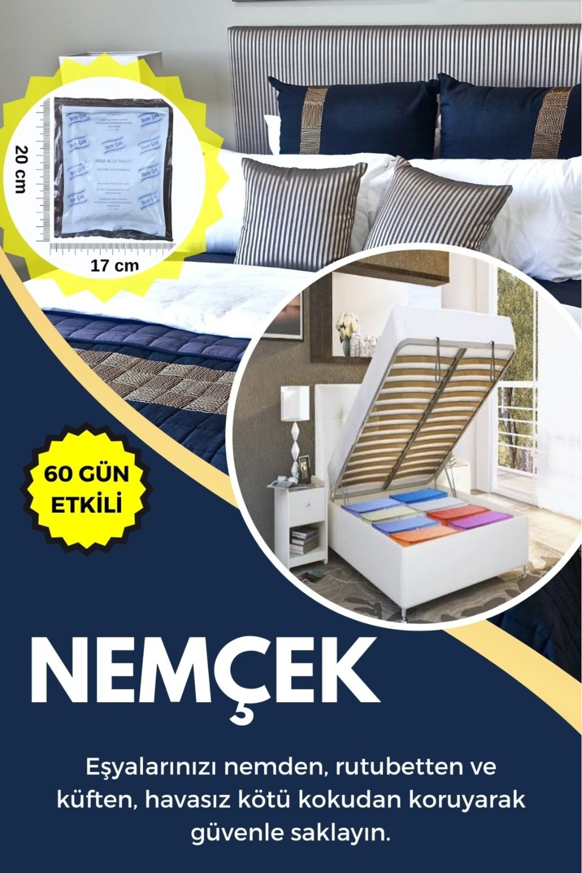 Ev Nemçek, Nem Alıcı Tutucu Rutubet Giderici Önleyici Korozyon Önleyici Koku Giderici 250 gr 1 Paket