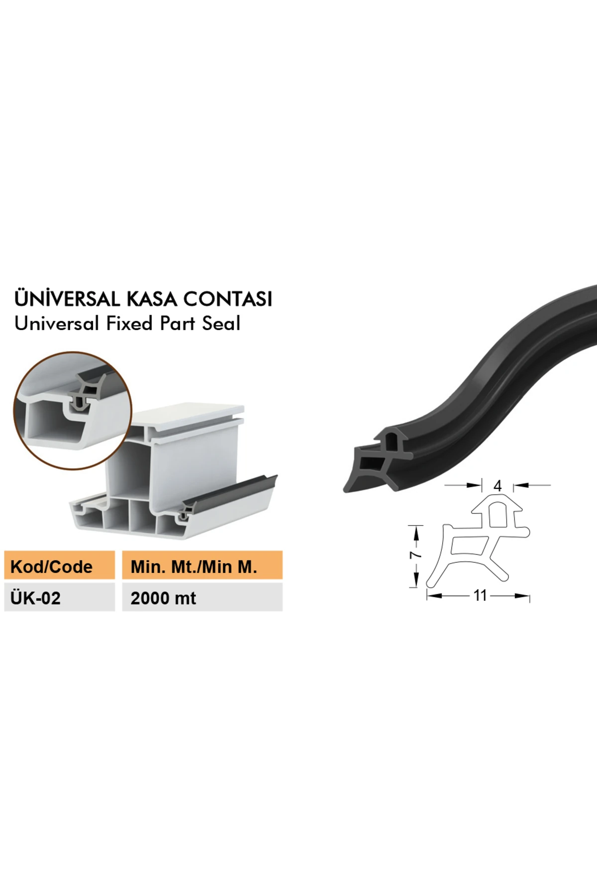 Pimapen Contası Gri Kapı Pencere Fitili 5 Metrelik Pakette Pvc Pimapen Fitili