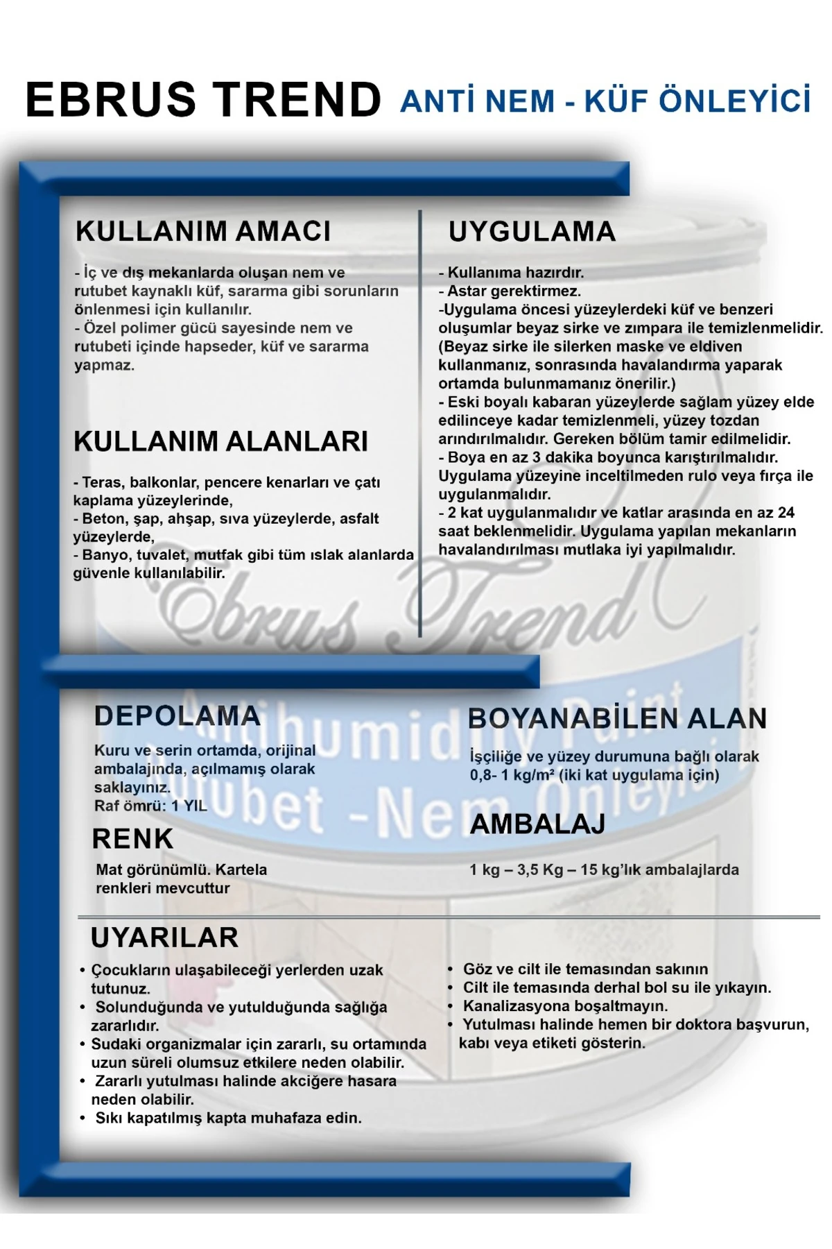 RUTUBET VE NEM ÖNLEYİCİ 18 KG-Beyaz