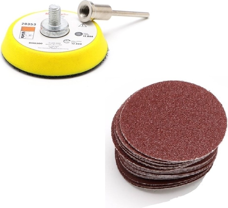 Dremel Proxxon Uyumlu Benzeri Gravür Makinası Için 5cm Çırt Taban Zımpara Seti 60 Adet Zımparalı Set