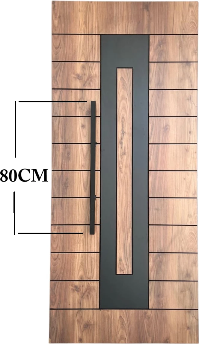 Çelik Kapı Çekme Kolu Tutma Kolu Kare Model Renk Siyah 80CM