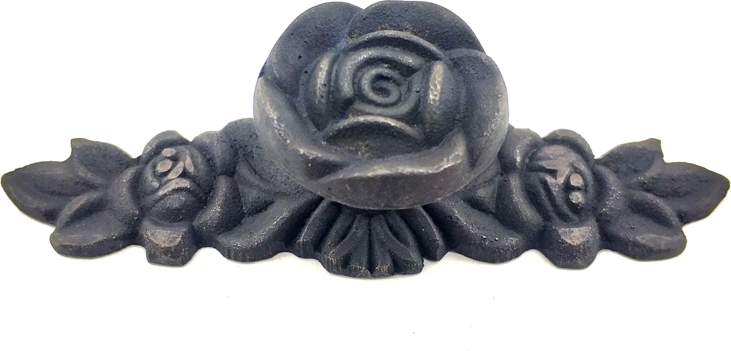 Antika Tarz Dekoratif Pirinç Gül Düğme - 30X100 Mm, Oksit - Lisinya