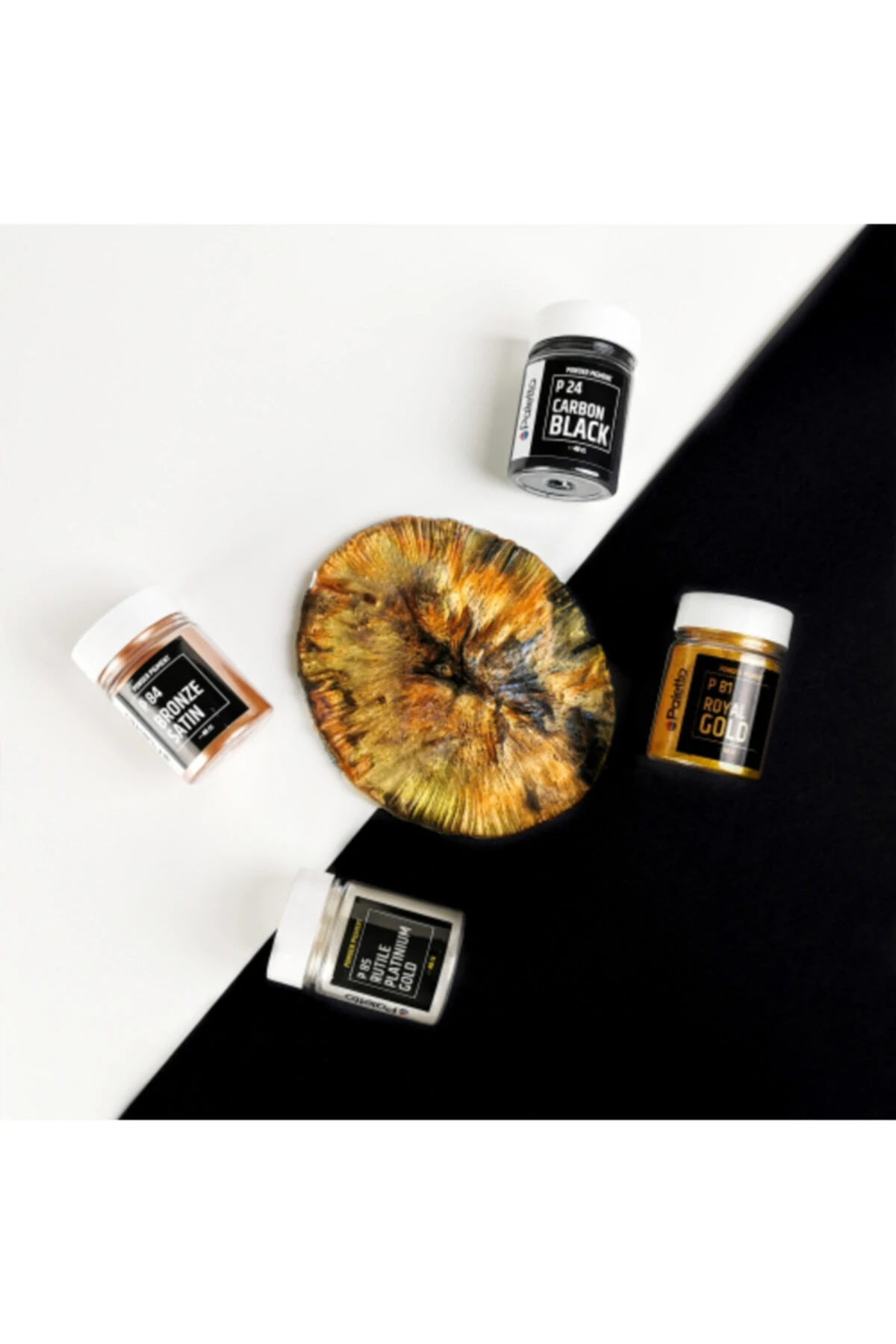 Paletto P84 Saten Bronz Metalik Toz Pigment Epoksi Boya 40cc