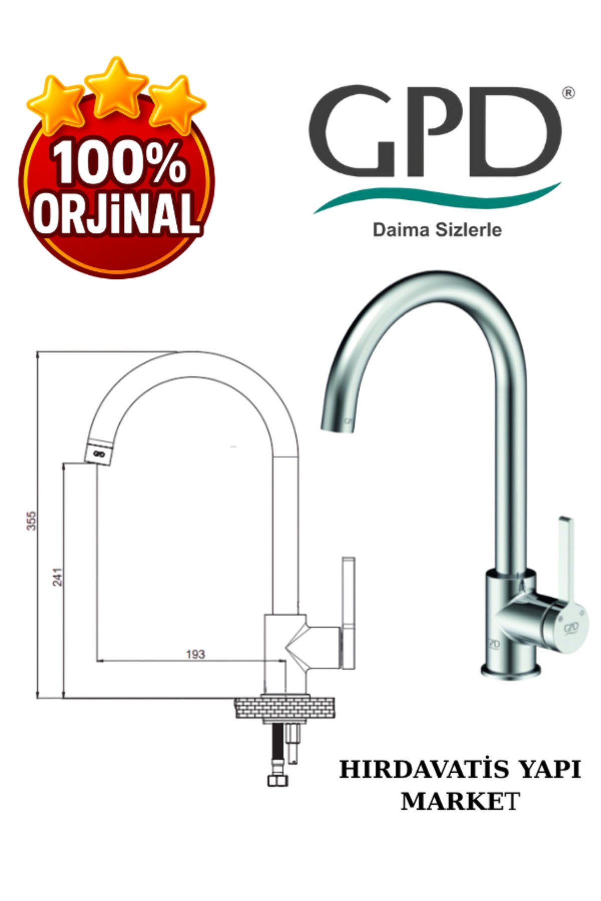 Gildo MTE165 Tek Gövde Eviye Bataryası