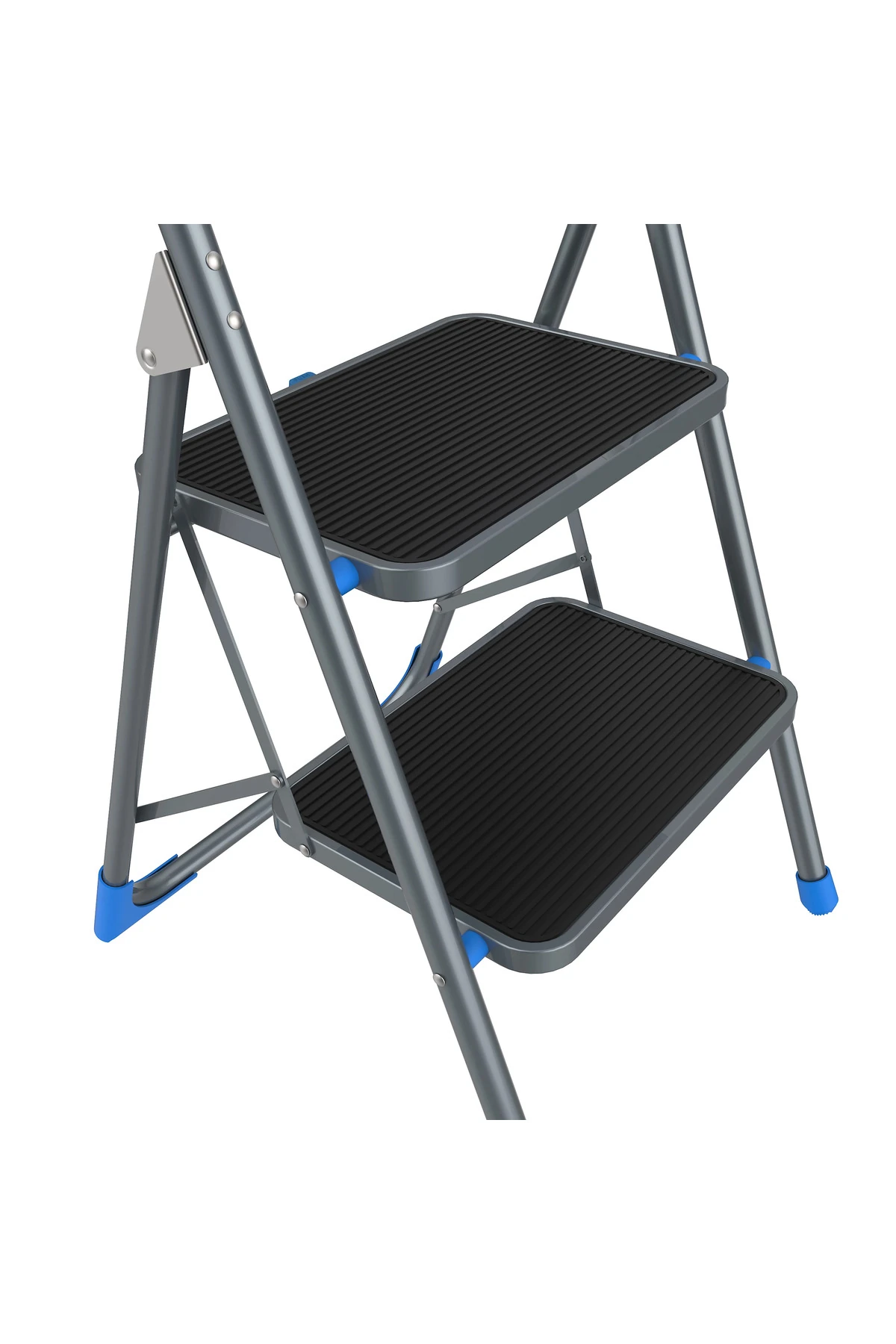 2 BASAMAKLI ÇELİK KATLANIR YER KAPLAMAZ MERDİVEN TABURE 150 KG TAŞIMA KAPASİTELİ