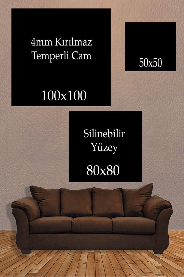 Kufi Sanatı Dini İslami Kırılmaz Cam Tablo, Ev Ofis Hediyesi Yüksek Çözünürlüklü 4mm Cam Tablo