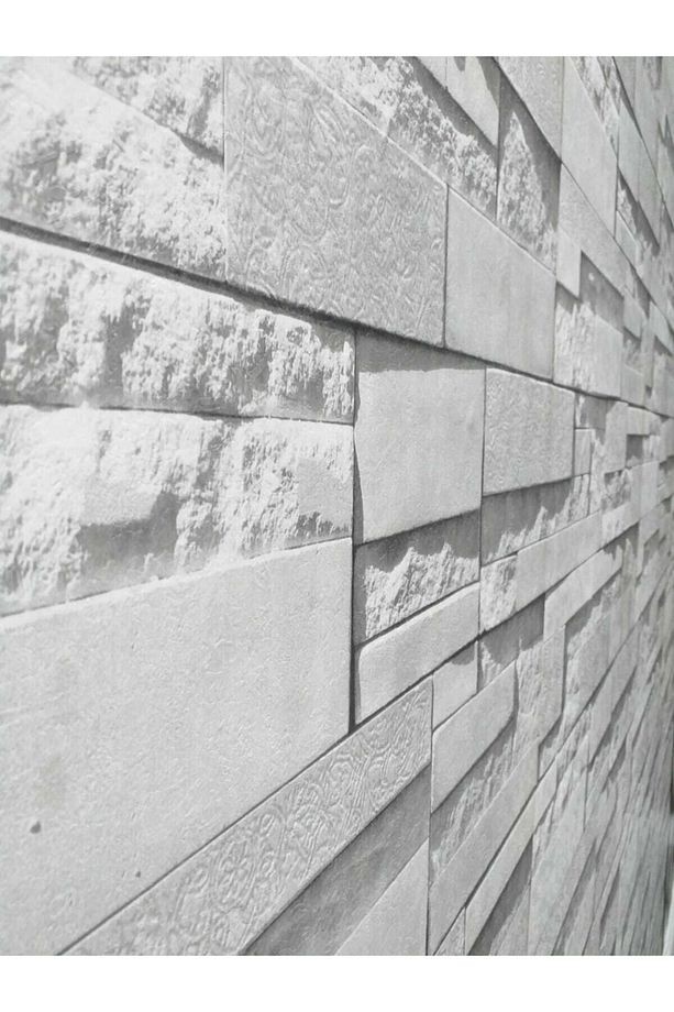 White Gerçek Taş Görünümlü Duvar Kağıdı(5m2)