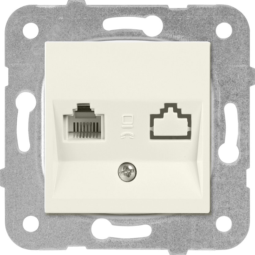 Karre / Meridian Krem Tekli Nümeris Cat-3 Telefon Prizi Çerçevesiz - 90967213