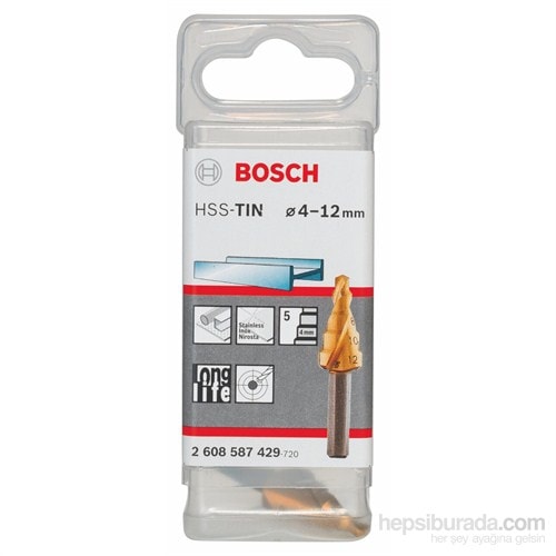 BOSCH - Kademeli Matkap Ucu Hss-Tin - 4 - 12 Mm, 6,0 Mm, 50 Mm