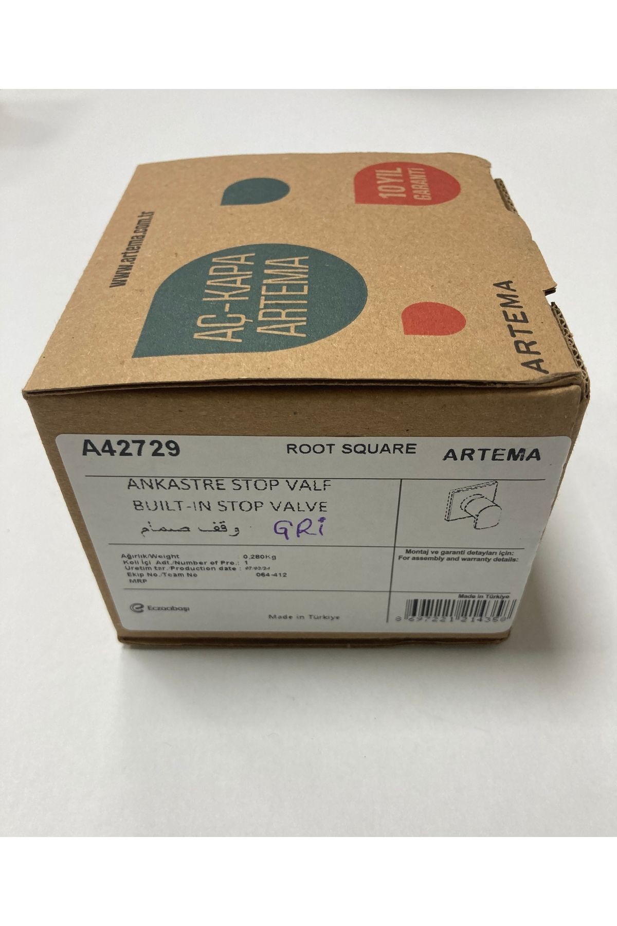 Loop R 7400680 Gri Kumanda Paneli Artema Ankastre Stop Valf