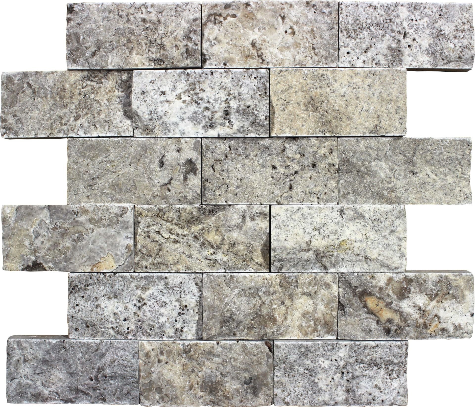 Silver Traverten Patlatma Mozaik