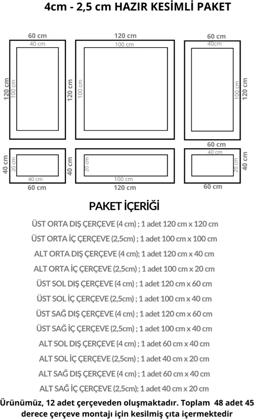 Dekoratif Boyanabilir Montaja Hazır 4cm Modern ve Estetik Duvar Çıtası Tasarımı