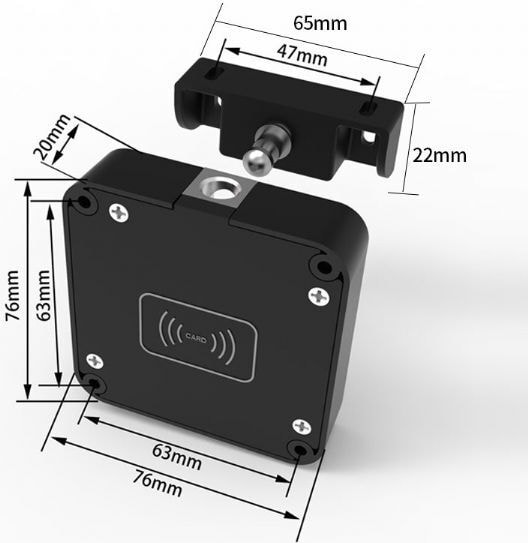 Safe Elektronik Kartlı Gizli Çekmece / Dolap Kapak / Kabin Kilidi