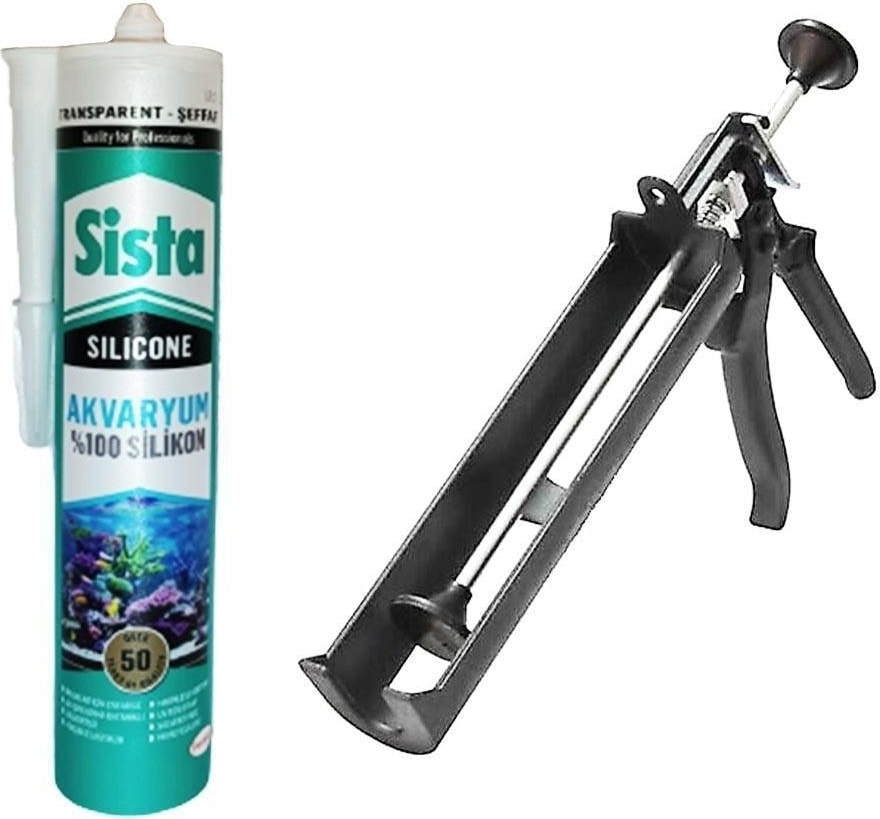 Sista Akvaryum Silikonu 340 Gr. Şeffaf ve Plastik Silikon Tabancası