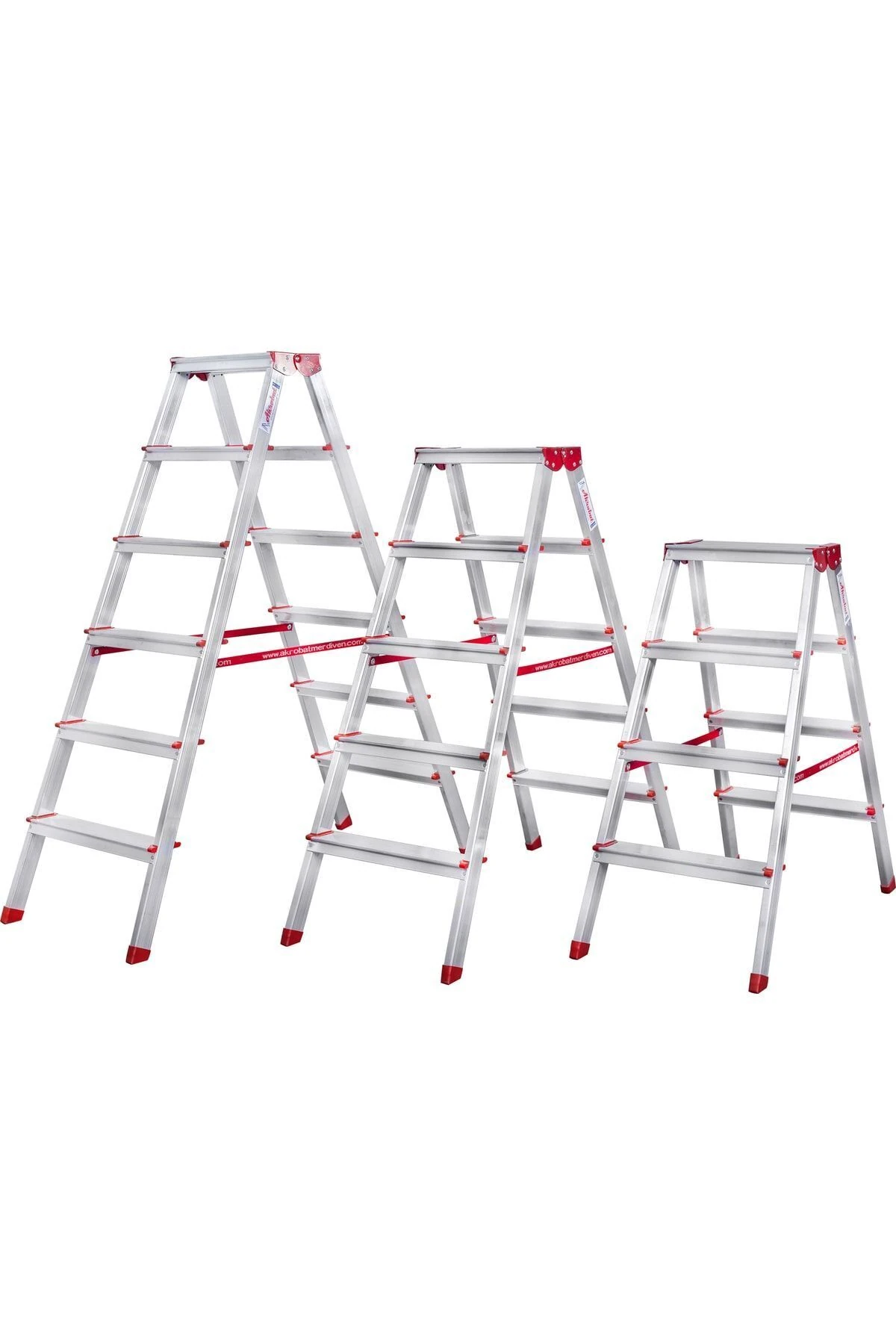 4 Basamaklı Çift Çıkışlı Alüminyum Merdiven