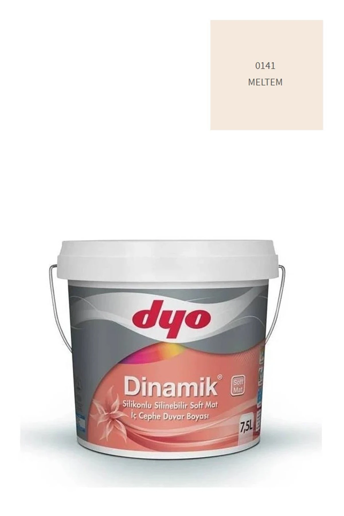 Dyo Dinamik Silikonlu Silinebilir Soft Mat Iç Cephe Duvar Boyası 0141 Meltem 7,5 Lt