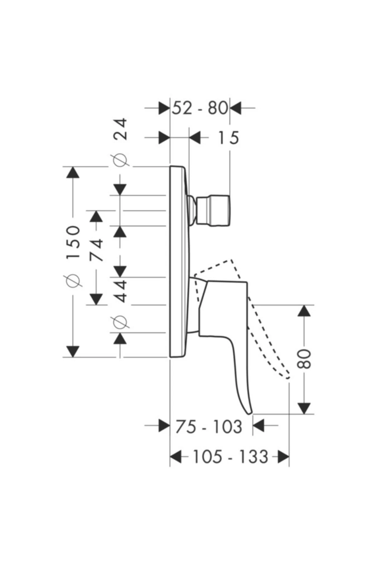 Metris Tek Kollu Banyo Bataryası Krom Ankastre Montaj, Karışım Güvenliği En 717'ye Göre