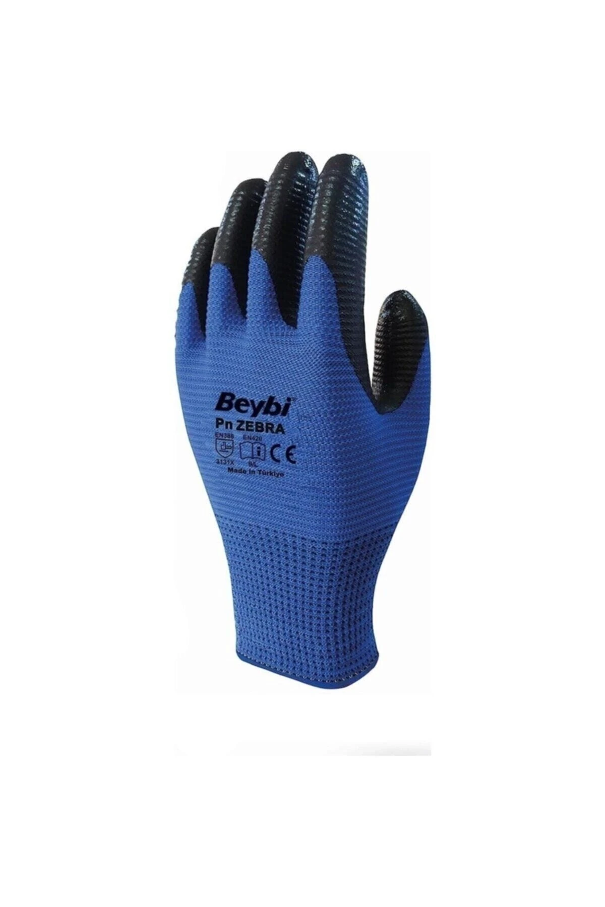 Polyester Örme Nitril Inşaat Eldiveni - No:10 Mavi Eldiven Zebra Pn5 -no10 1-adet