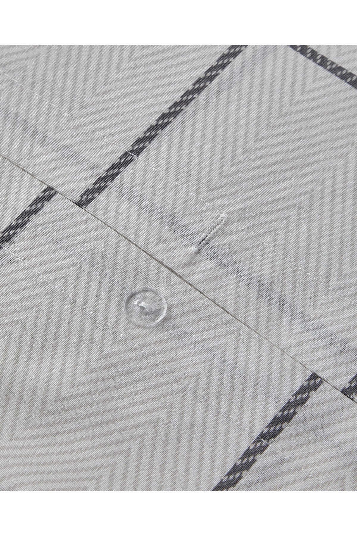 Plaid Wave Kolay Ütülenir Çift Kişilik Nevresim Takımı 200x220 cm Gri