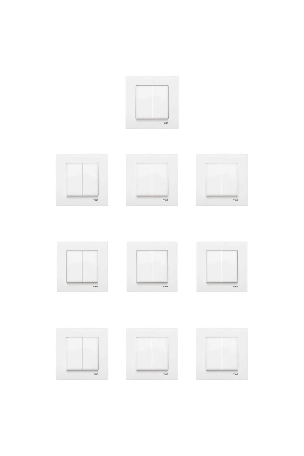 Viko Karre Beyaz Komütatör Anahtar 10 Adet Çerçeveli