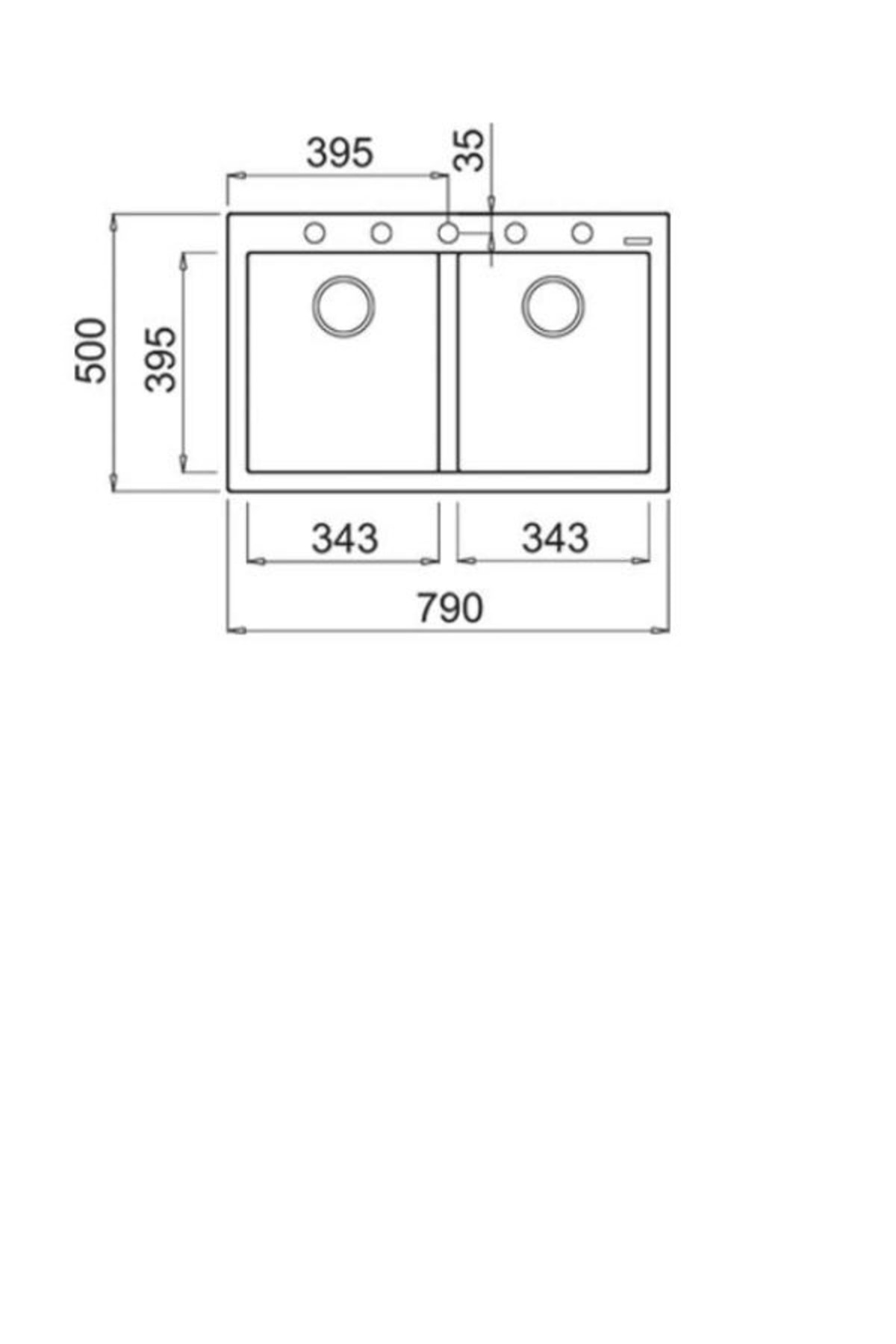 Bej Forsquare 790 Tg Çift Gözlü Damlalıksız Granit Eviye (.115260016)