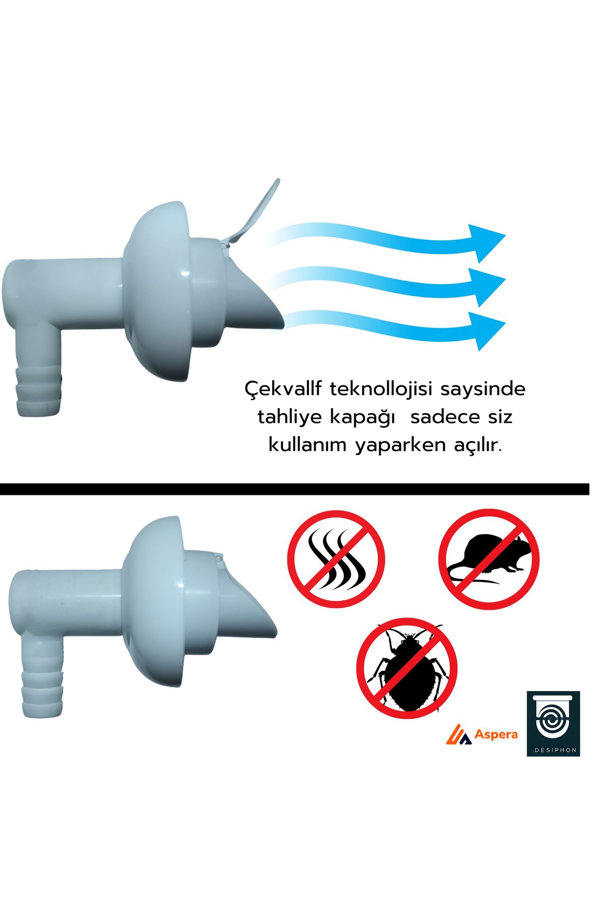 Çamaşır ve Bulaşık Makinesi Gider Koku Önleyici Çekvalf Adaptör Conta | Ø50 mm Haşere ve Koku Koruma