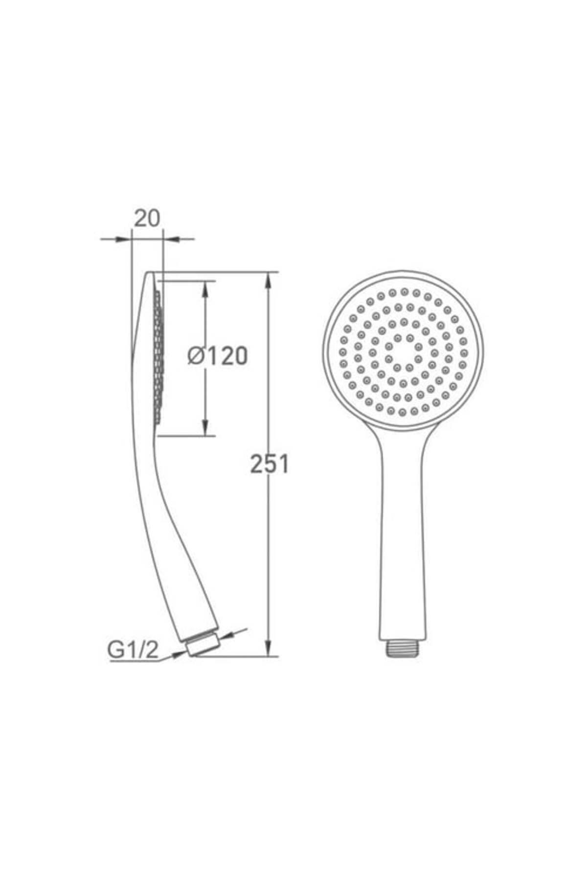 Air2 120R 3 Sprey Fonksiyonlu El duşu Krom