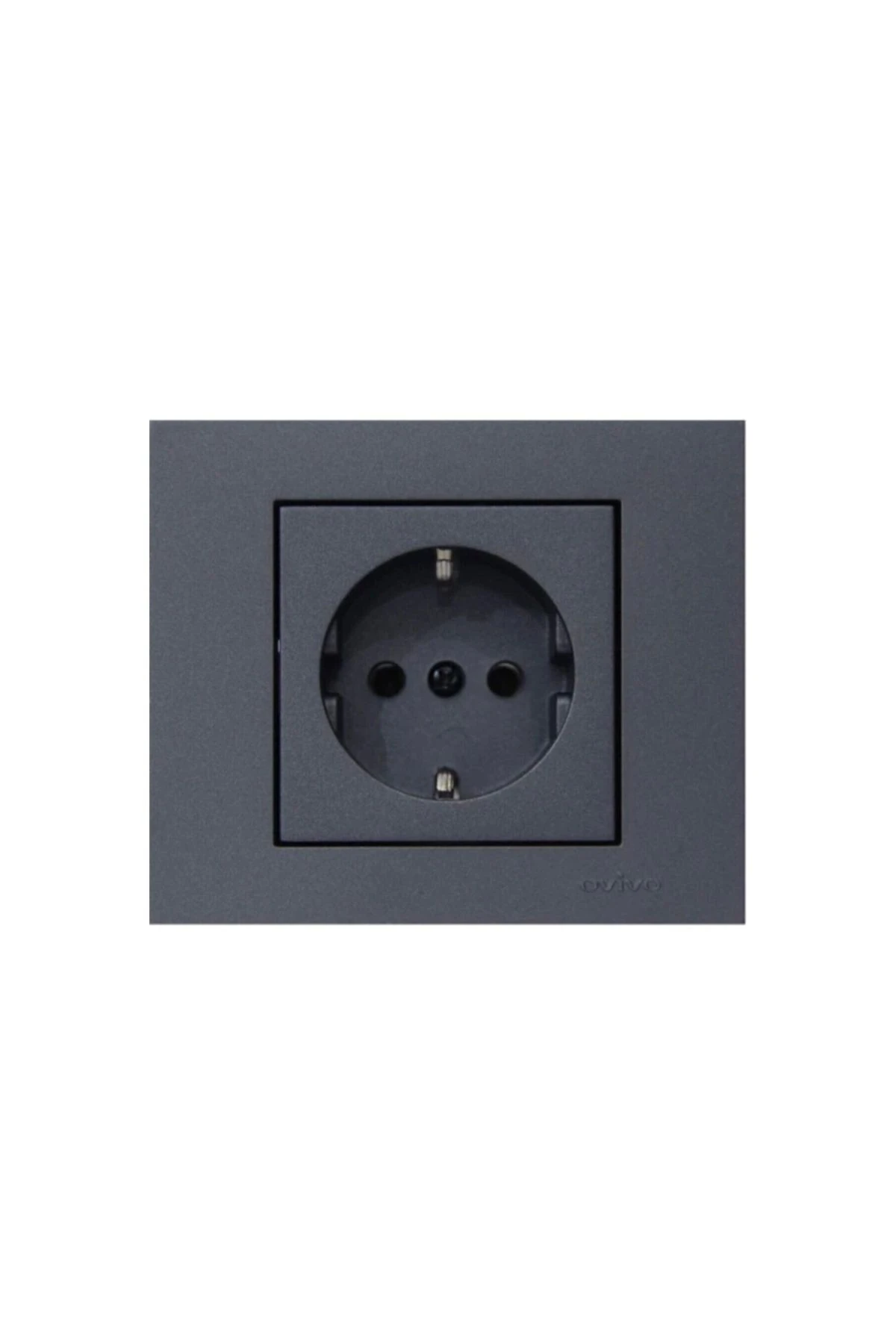 Ovivo Grano Füme Topraklı Priz + Çerçeve