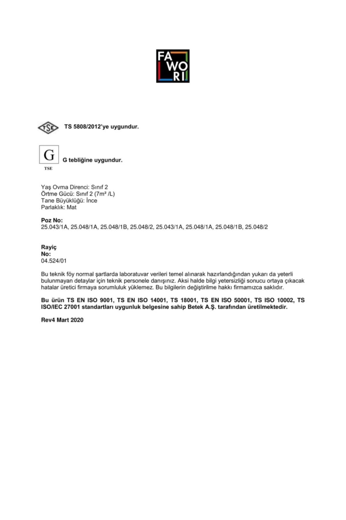 Faworı Iç Cephe Silikonlu Mat Iç Cephe Boyası 2,5 L 3,5 kg Kül Gri