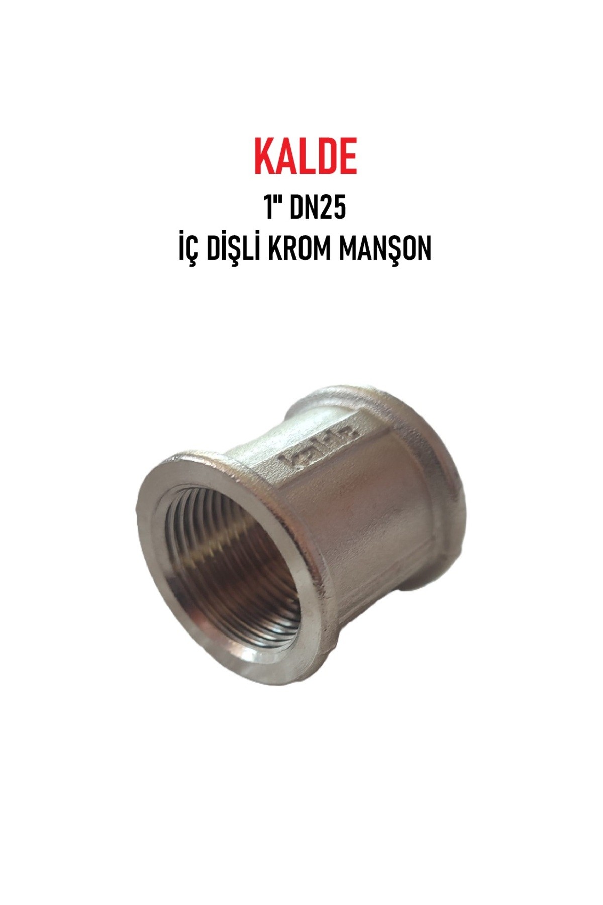 1"Dn25 Sarı/Krom Manşon İç Dişli (Dişi) - Chrome Threaded Sleeve