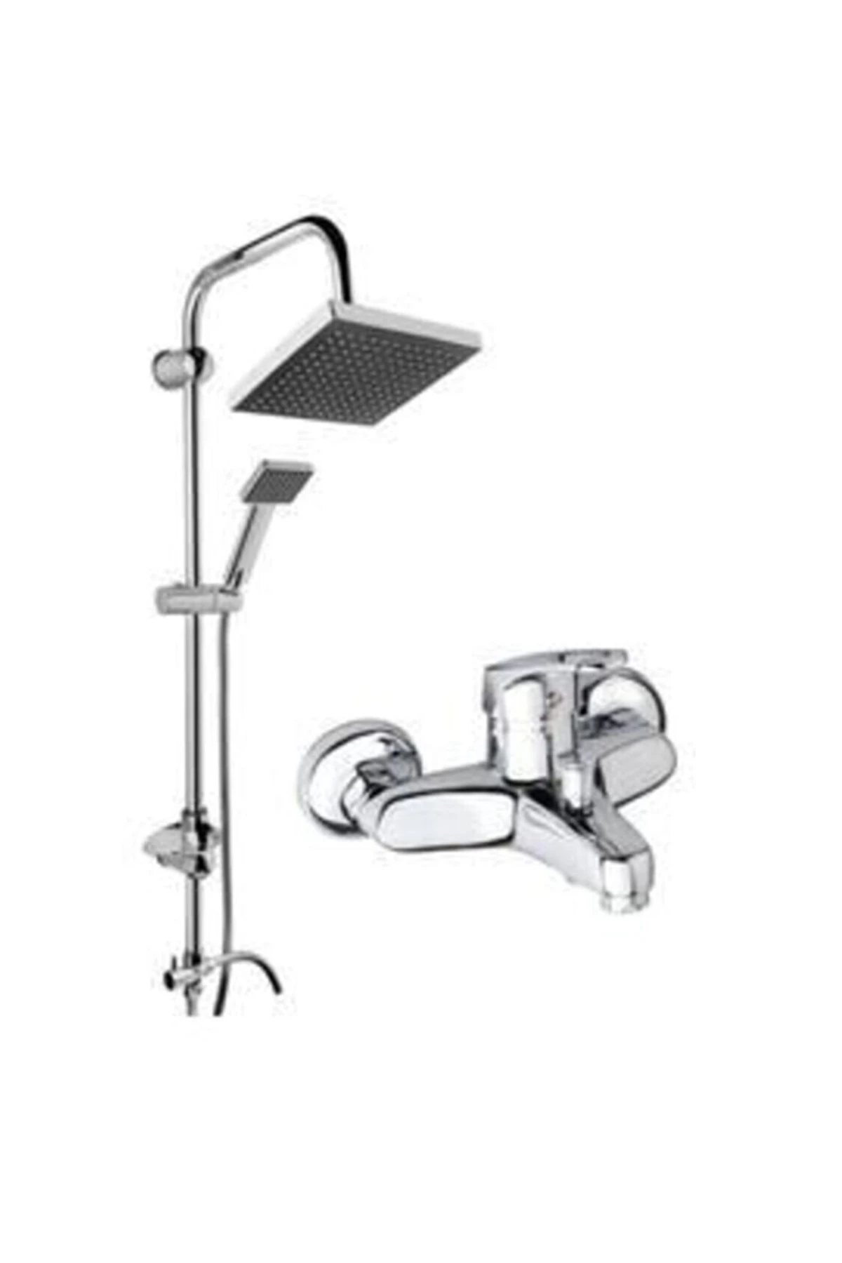 Banyo Musluğu Çeşmesi Bataryası Ve Krom Robot Duş Sistemi Set Takım