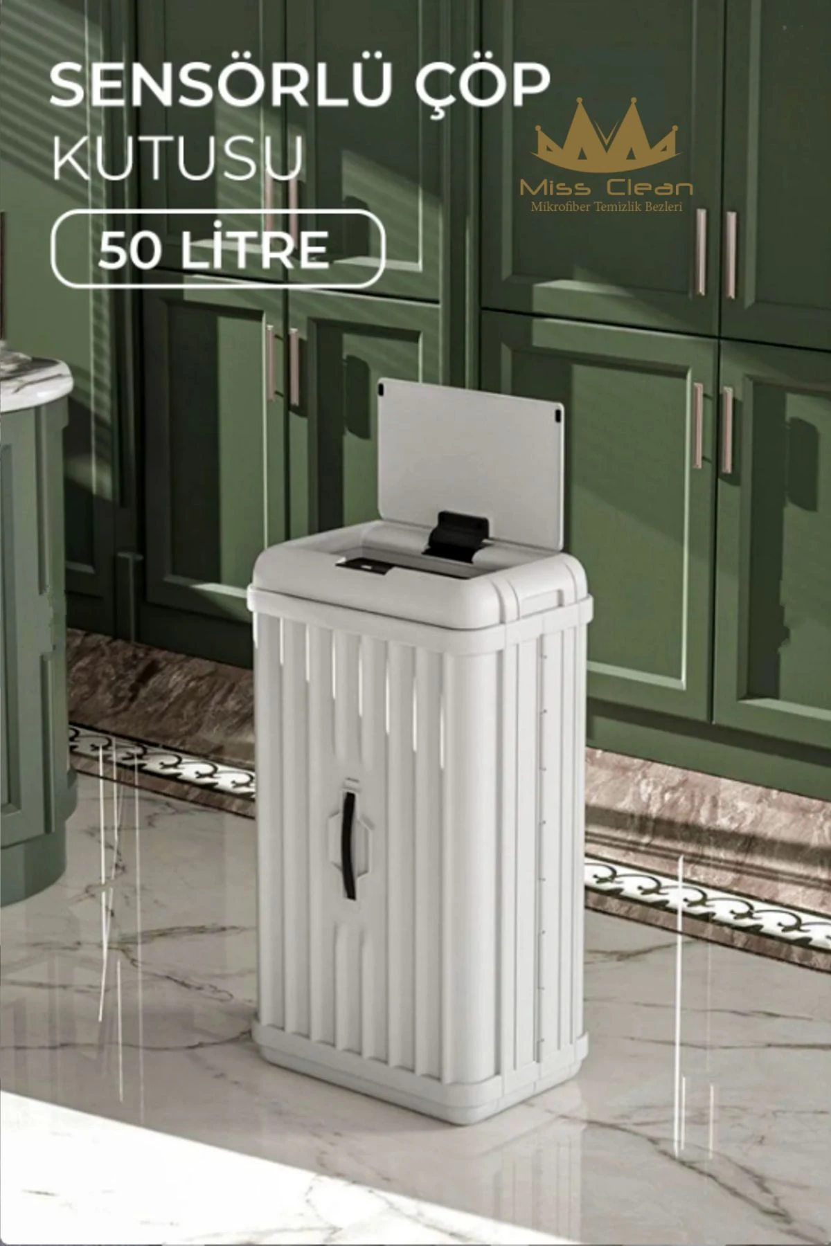 50 LİTRE Hareket Sensörlü ÇÖP KOVASI Çok Amaçlı Portatif Katlanabilir Banyo Ve Mutfak