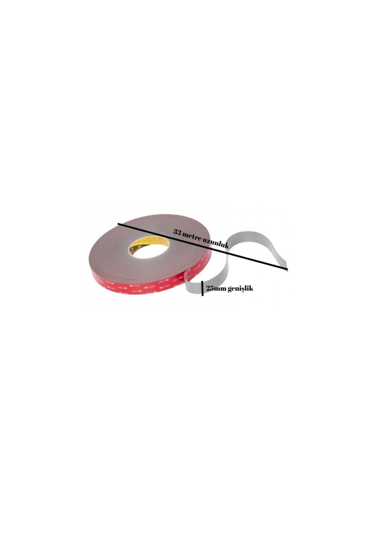 Gph 110 Çift Taraflı Bant (Gri Vhb) 25MMX3T
