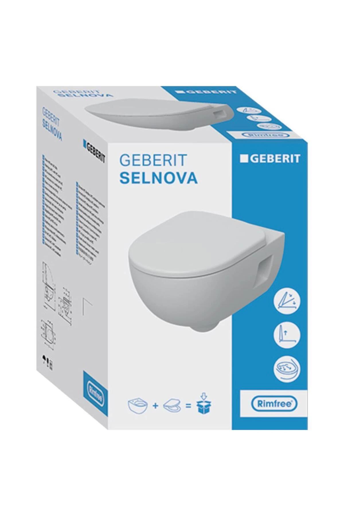 Selnova Premium Rimfree Asma Klozet ve Kapak Seti