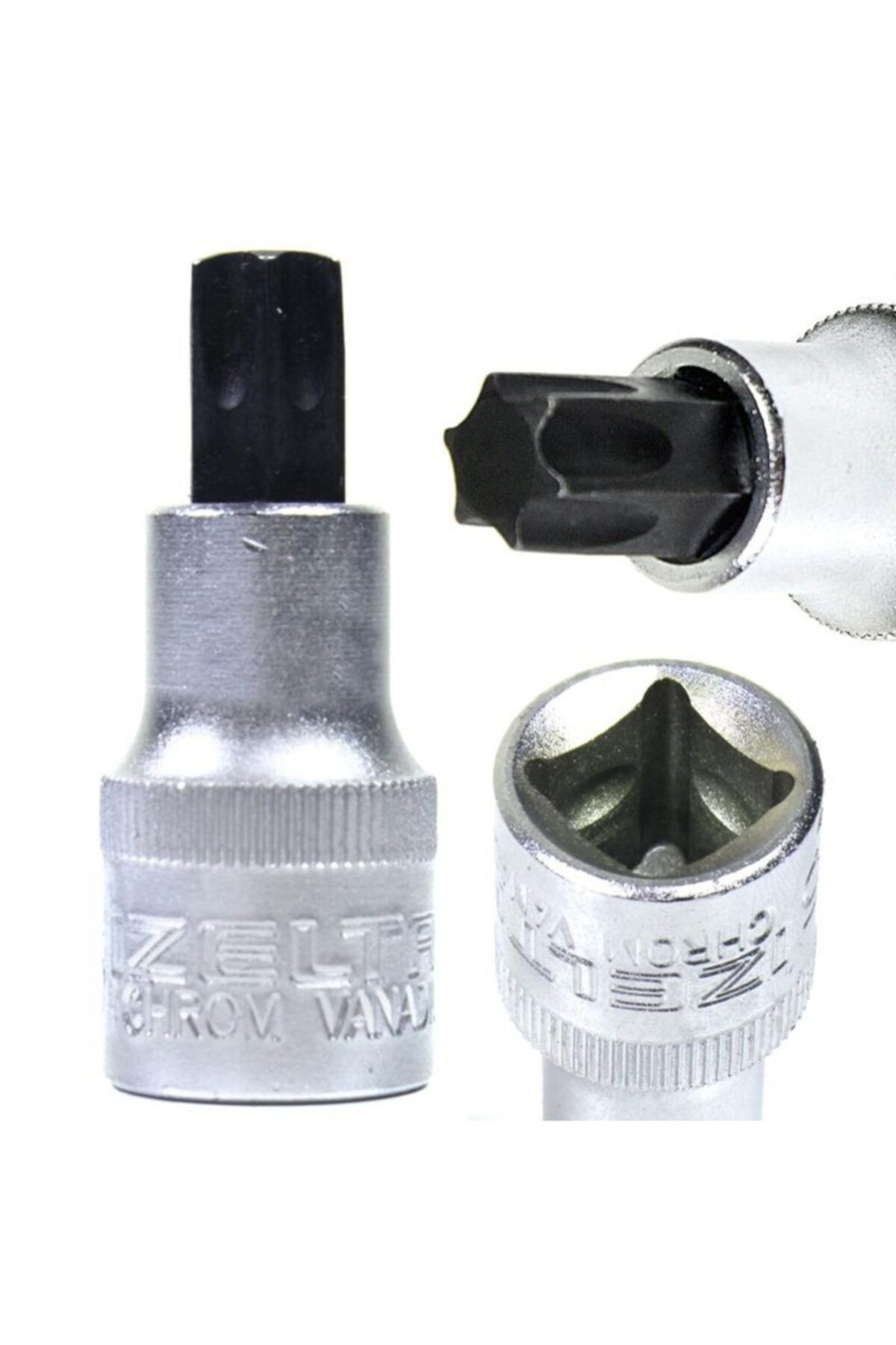 12 Parça 1/2'' Star Lokma Ve Star Torx Anahtar Takımı (DİŞİ VE ERKEK TORX 20-27 100 MM)