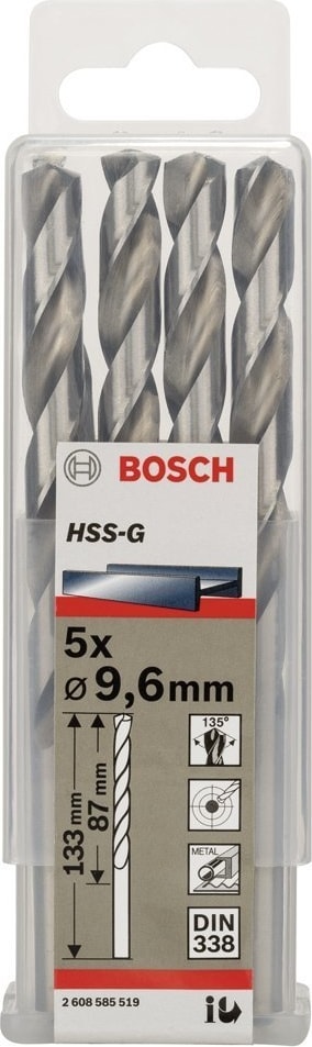 BOSCH Hss-G Metal Matkap Ucu 9,6*133 mm 5'li